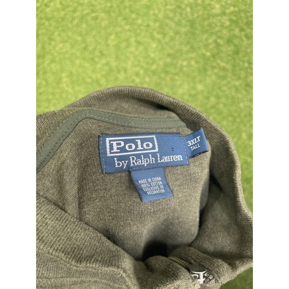 Polo Ralph Lauren Sweater Mens Pullover 1/4 Zip Quarter Green Pony Size 3XL Tall